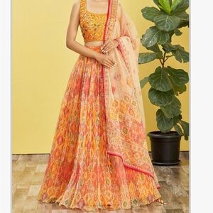 Pink and orange Lehenga Choli - fits US 6-8